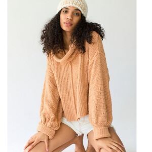 Free People Be Yours Pullover Sweater Camel Size Medium